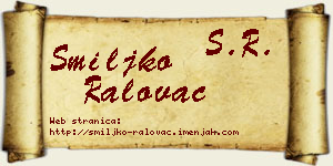Smiljko Ralovac vizit kartica